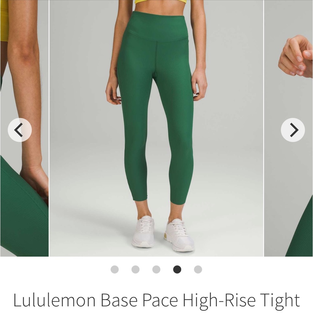 Emerald Green Lululemon Base Pace Ribbed Tights